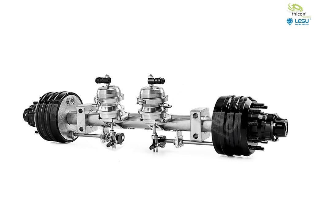 Aufliegerachse mit Bremsfunktion für Tamiya-Maßstab. Brems  