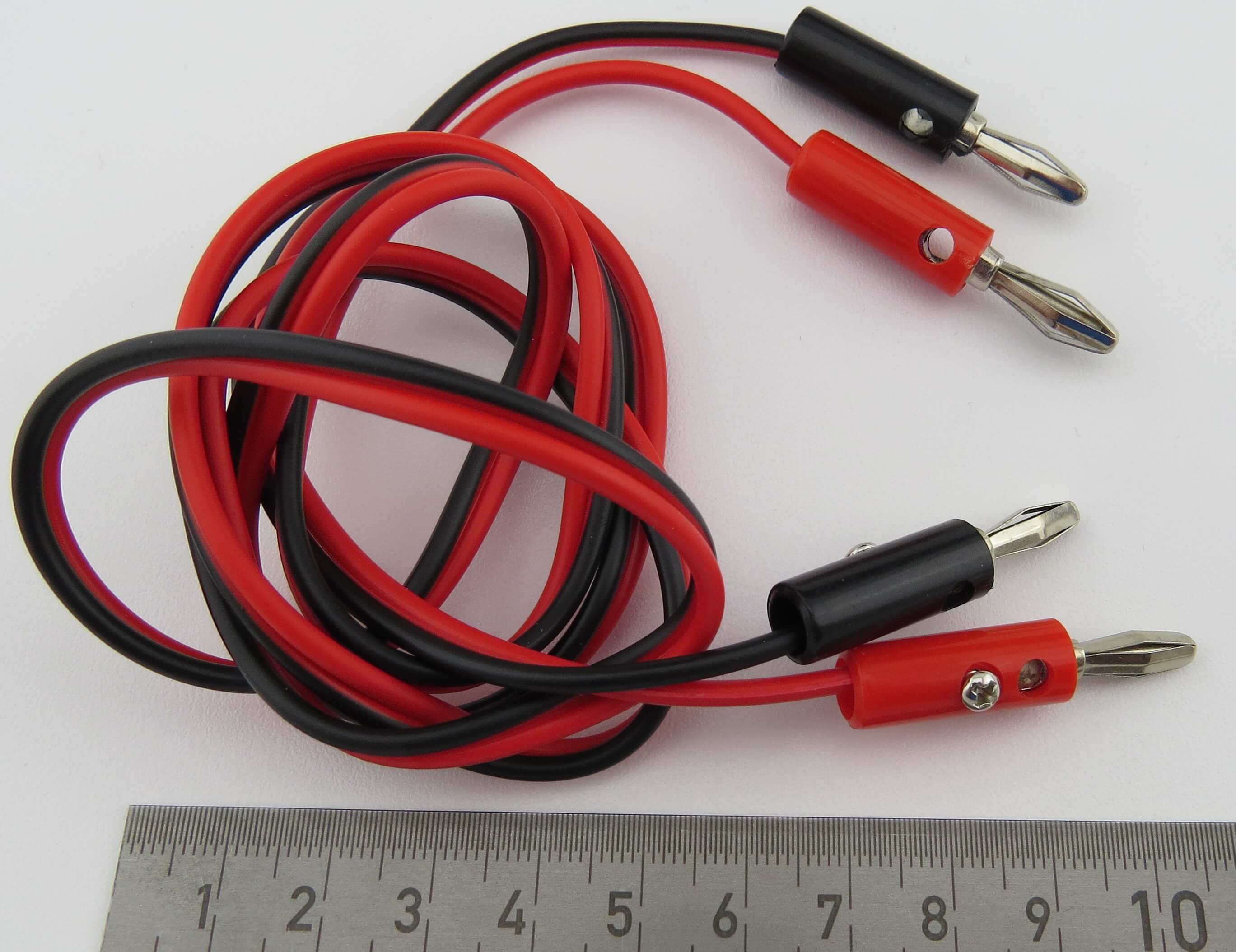 Kabel, wtyk bananowy, czerwono-czarny, przewód pomiarowy, kabel ładujący