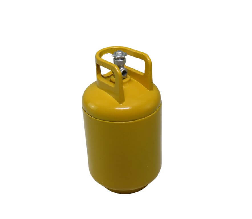 1:10 propane gas bottle yellow made of metal