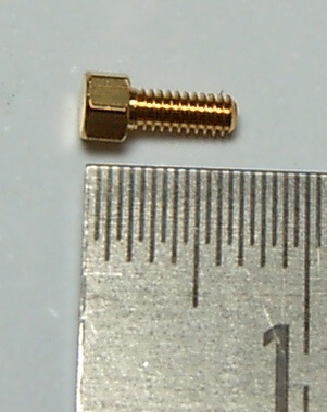 6-Kant-Modellschraube M2,0 x 5 Messing   SW 3,0mm Kopfhöhe  