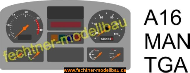Decal/Aufkleber "Armaturenbrett" A16 für MAN TGA,           