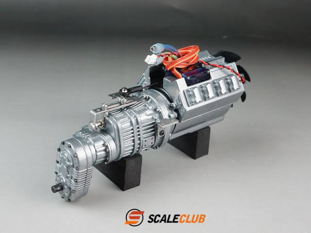 Scale Allradgetriebe 3-Gang mit Motor,Lüfter und Schaltservo Scale Allradgetriebe 3-Gang mit Motor,Lüfter und Schaltservo