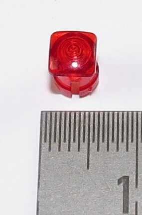 1x LED-Linse für 3mm LED. Niedrig, rot,  quadratischer Kopf 