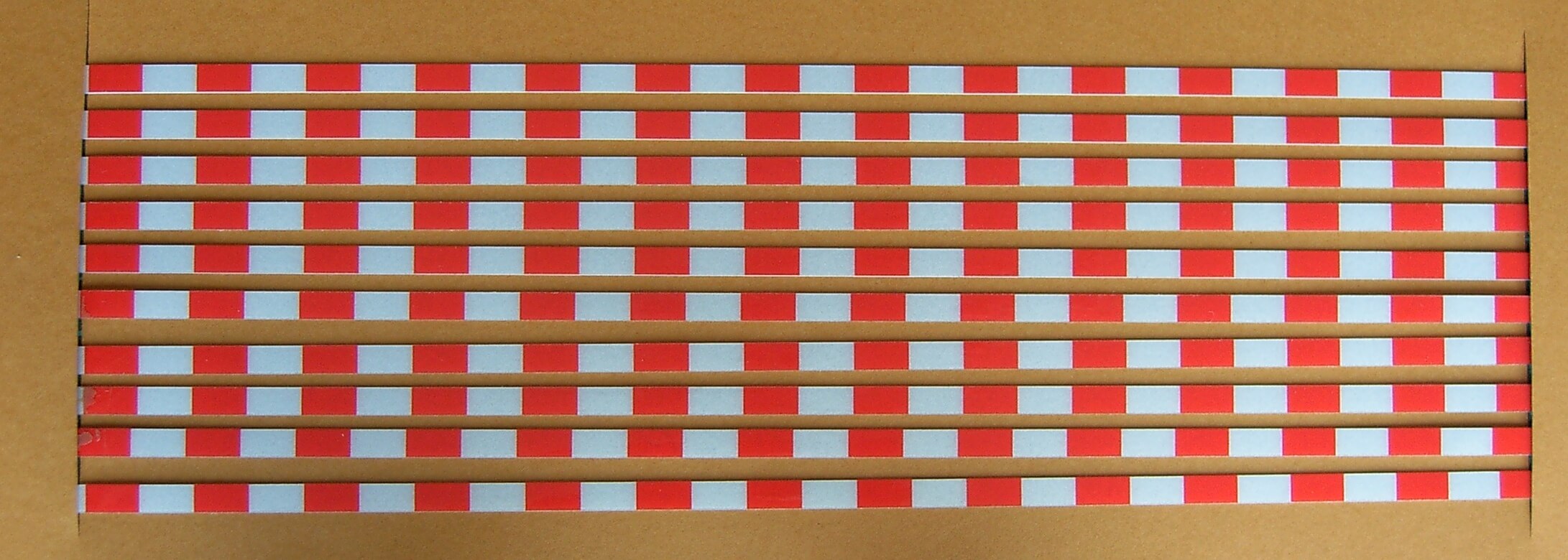 Warnstreifenset 5mm Streifenbreite, 90°, rot/weiß-reflex, Warnstreifenset 5mm Streifenbreite, 90°, rot/weiß-reflex,
