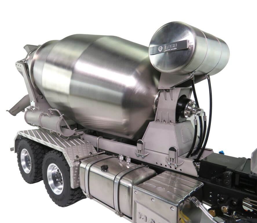 1:14 Betonmischer-Aufbau aus Edelstahl für 3-Achs LKW 1:14 Betonmischer-Aufbau aus Edelstahl für 3-Achs LKW