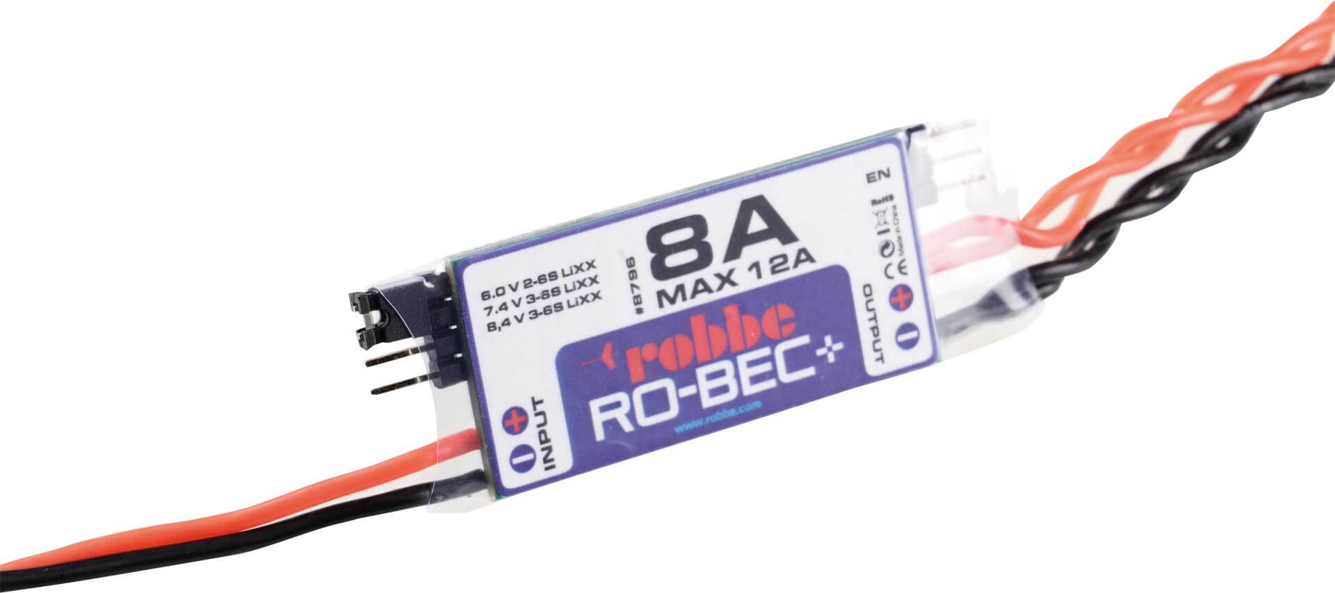 Power S-BEC, BEC-Modul max. 8A. Eingangsspannung 7-25,5V