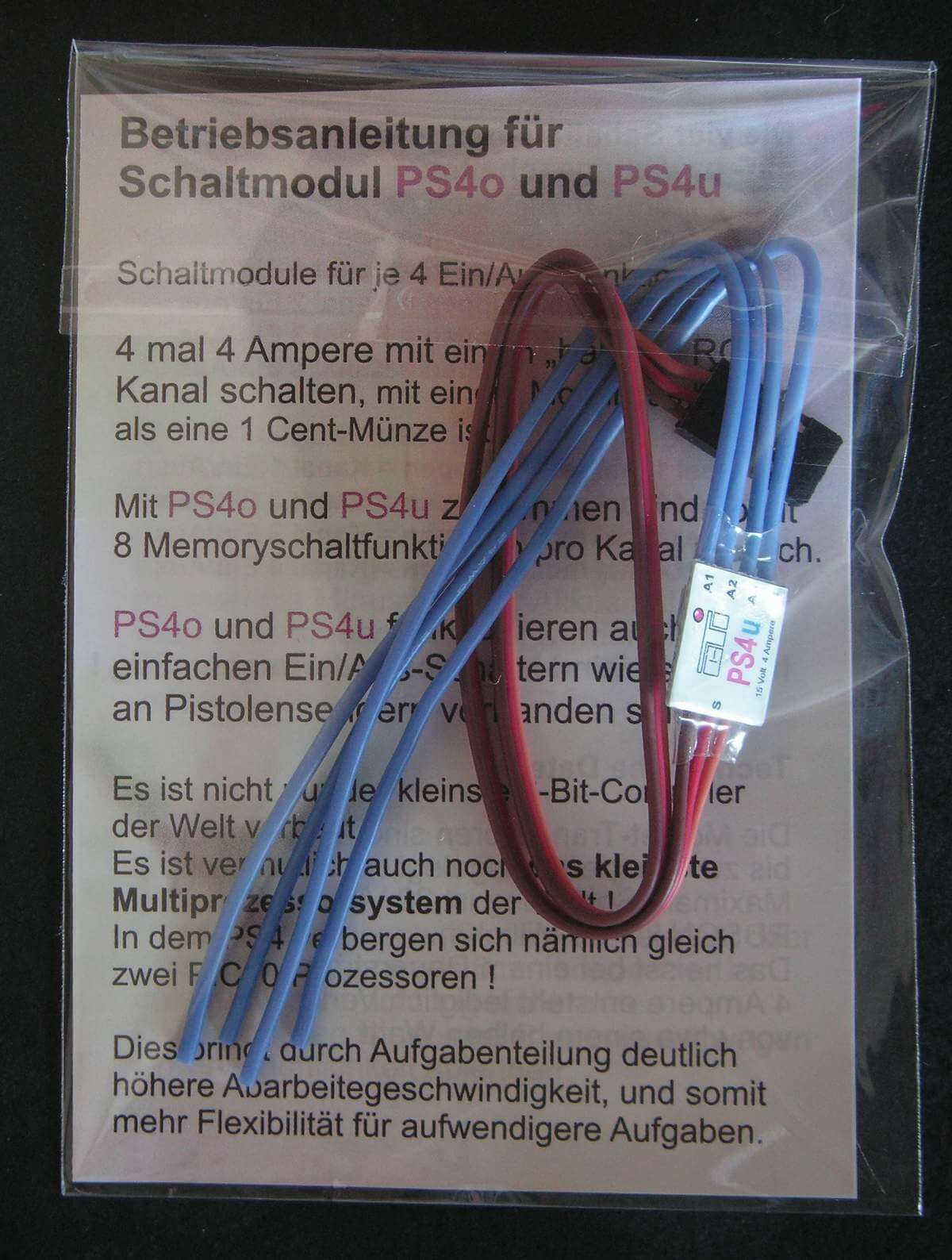 Memoryschalter PS4u mit 4x 4A-Ausgang 4x Ein/Aus-Funktion