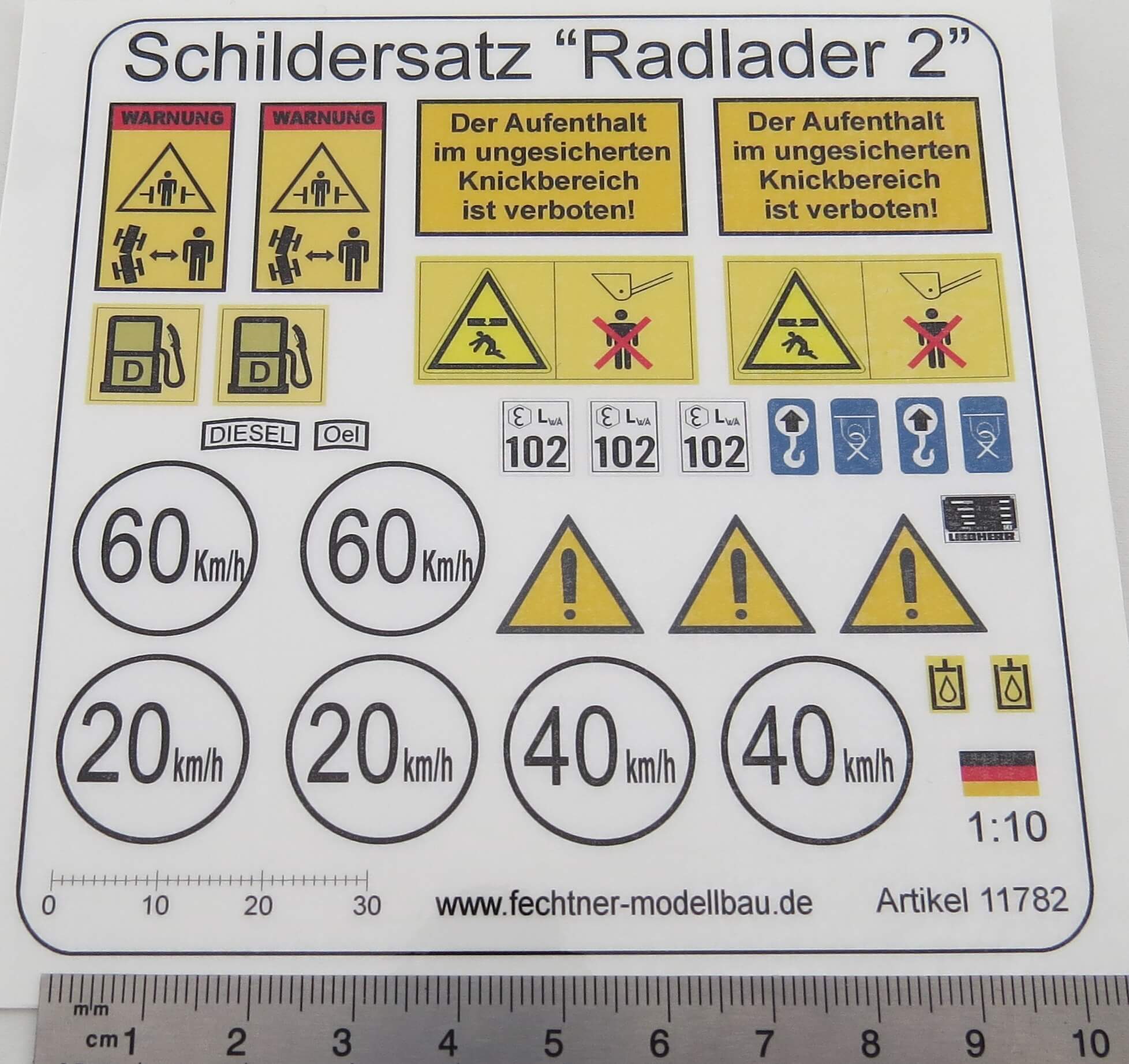 Decal sheet, self-adhesive film wheel loader2 M1:10.