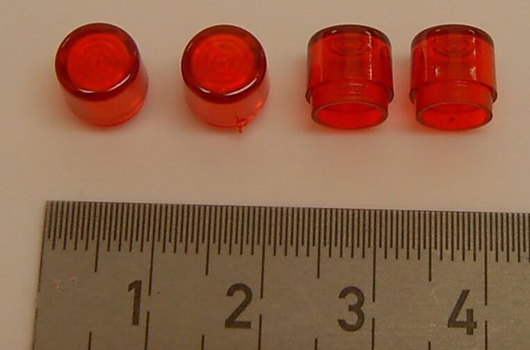 4 rote Abdeckungen (Rücklicht, rot). 8mm Durchmesser        