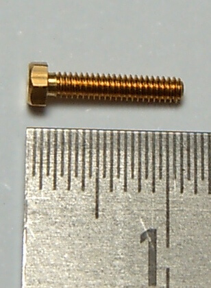 6-Kant-Modellschraube M2,0 x 10 Messing  SW 3,0mm Kopfhöhe  