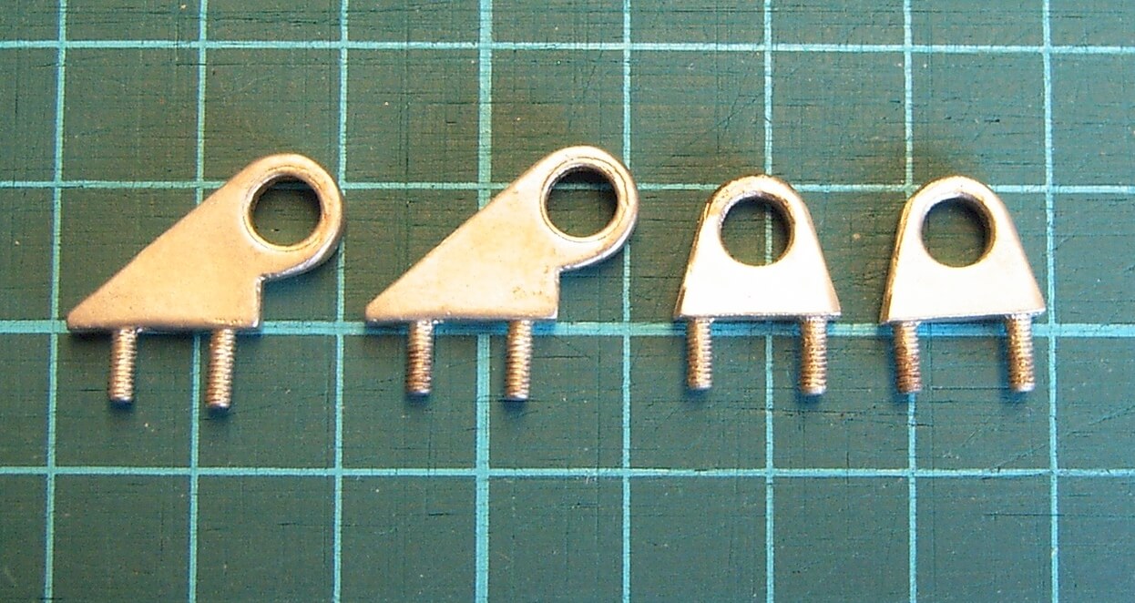 Abschleppösen oder Hebeösen, 4 Stück Neusilber-Guss, (2x Abschleppösen oder Hebeösen, 4 Stück Neusilber-Guss, (2x