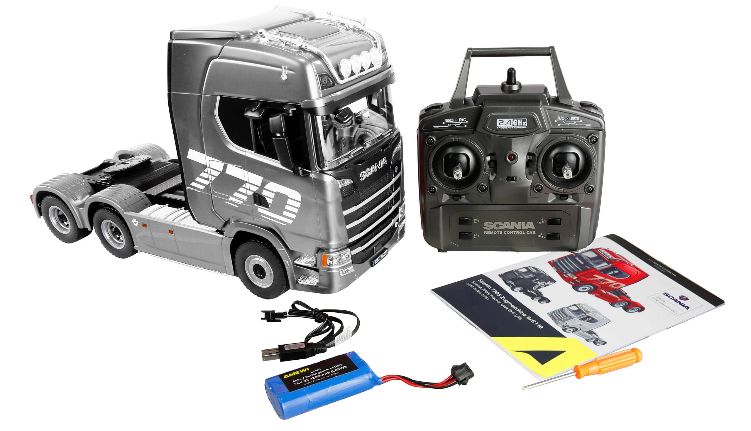 Scania 770S, RTR. Fertig montiert mit Karosserie, Licht un