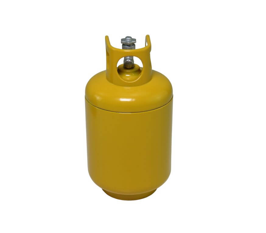 1:10 Propangasflasche gelb aus Metall