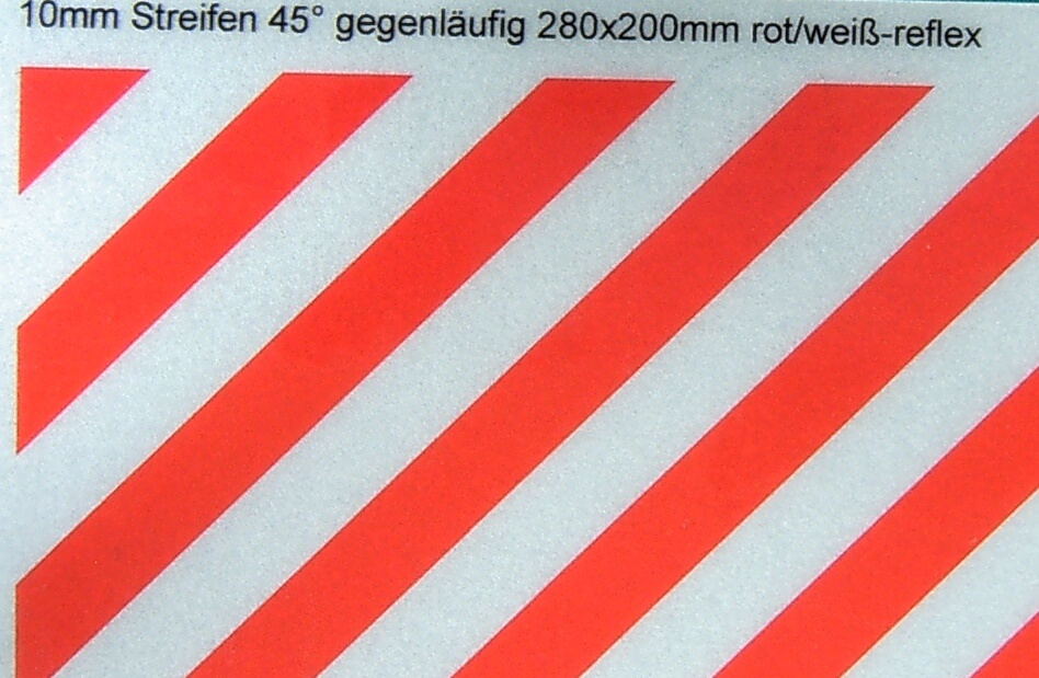 Dekorbogen Warnstreifen reflektierend ca. 200x280mm         