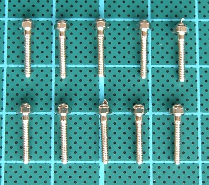 Hutschrauben M1,6x10mm MS vernickelt. 10 Stück