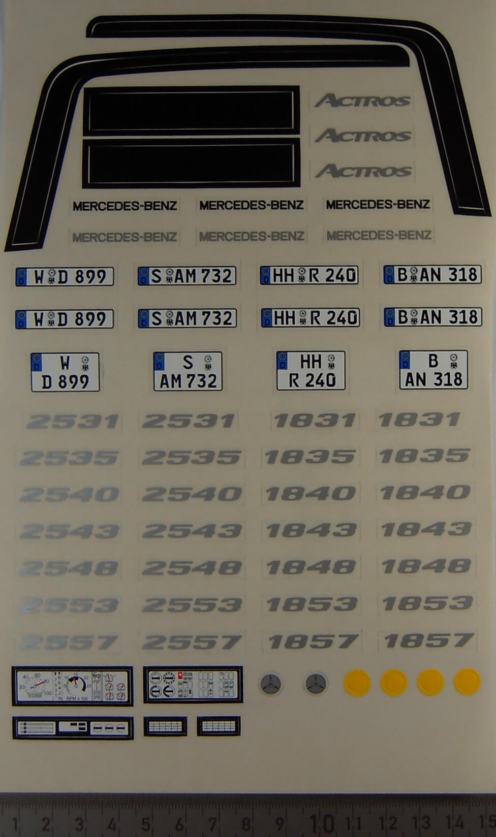 Dekorbogen, ACTROS, Wedico. (27296) 1 Dekorbogen, ACTROS, Wedico. (27296)