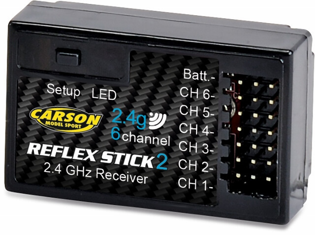 2,4GHz-Fernsteuerung mit 6 Kanälen. CARSON ReflexII Carbon