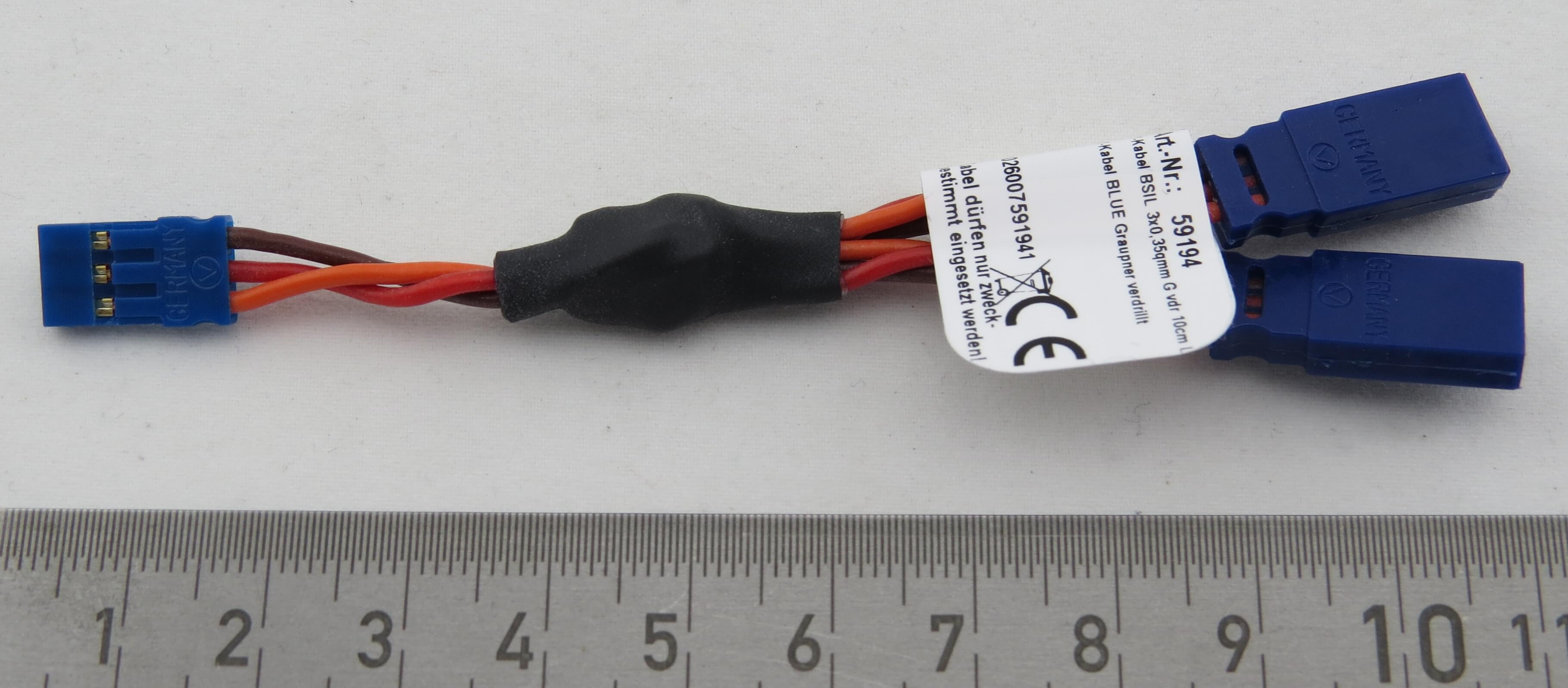 1x Servo-Y-Kabel,Silikon, 3x 0,35qmm,    10cm, Graupner, ver