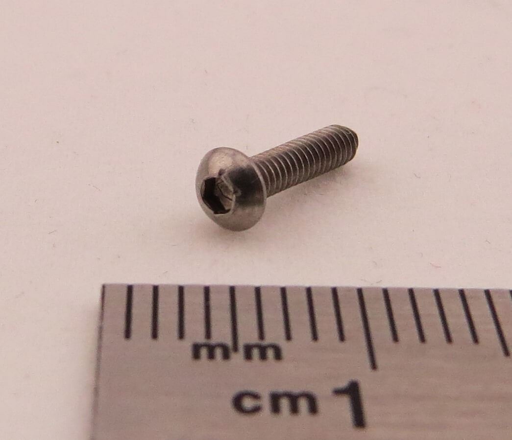 Halbrundschraube mit Innen-6kant M2x8 VA/Niro SW 1,3mm