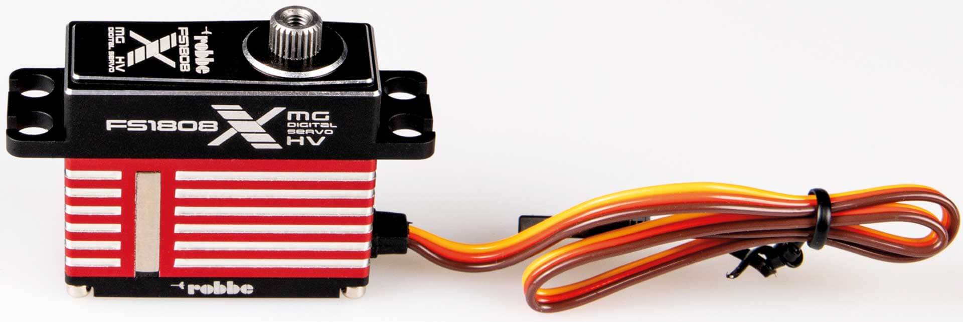 Servo FS-1808X HV MG. Digitales Mini-Servo. Maße: 35,5x15