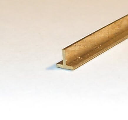 T-profile Mosiądz 0,5m długo 4x2 mm, grubość materiału 0,60 mm
