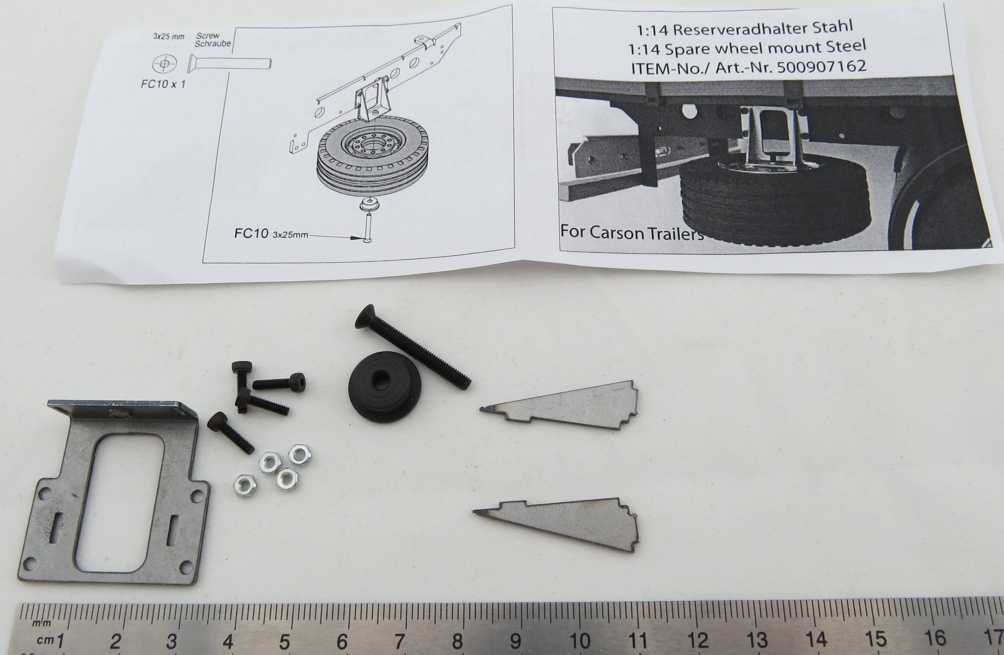 1x Reserveradhalter (1-armig), Stahl.    Carson.