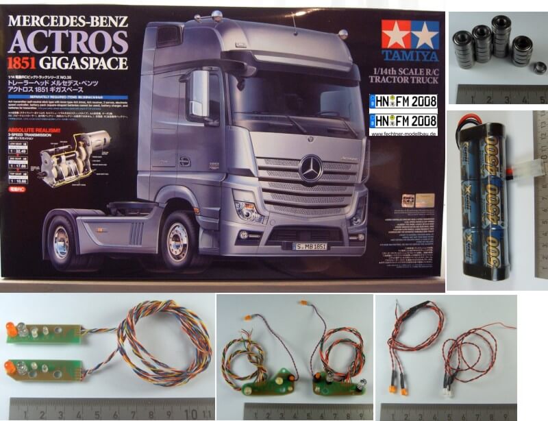 1 Tamiya Mercedes Benz Actros 1851 GigaSpace 4x2. Bausatz   