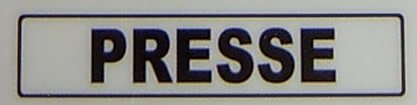 Textschild "PRESSE",schwarz,1:16 selbstklebende Folie mit Textschild "PRESSE",schwarz,1:16 selbstklebende Folie mit