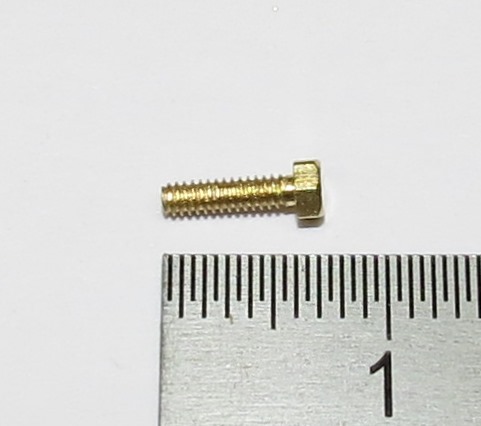 6-Kant-Modellschraube M1,6 x 6 Messing   SW 2,5mm Kopfhöhe 1