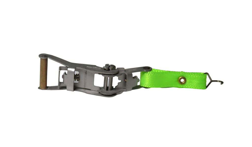 1:10 Spanngurt grün mit Ratschen-Funktion aus Edelstahl