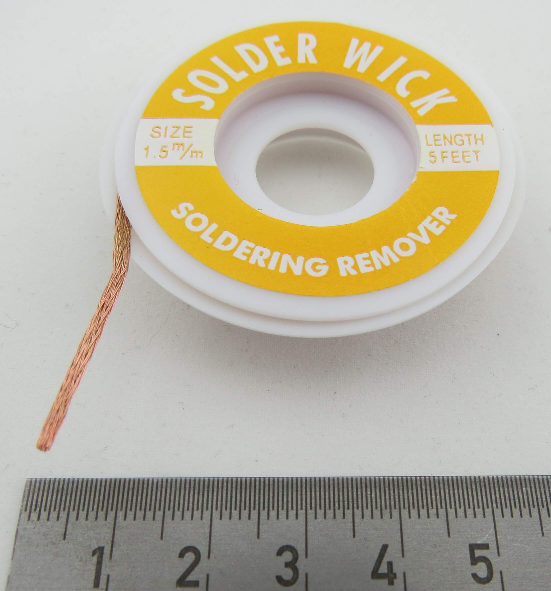 Rolle Entlötlitze ca. 1,5mm breit.    Ca. 1,6mm lang. Aus 1x Rolle Entlötlitze ca. 1,5mm breit.    Ca. 1,6mm lang. Aus