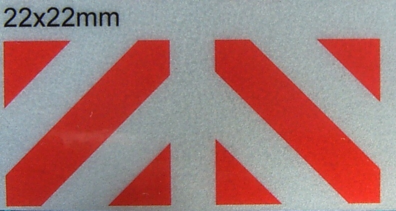 gedrucktes Foliendecal Reflex-Folie 45°-Schräge Warnbaken gedrucktes Foliendecal Reflex-Folie 45°-Schräge Warnbaken