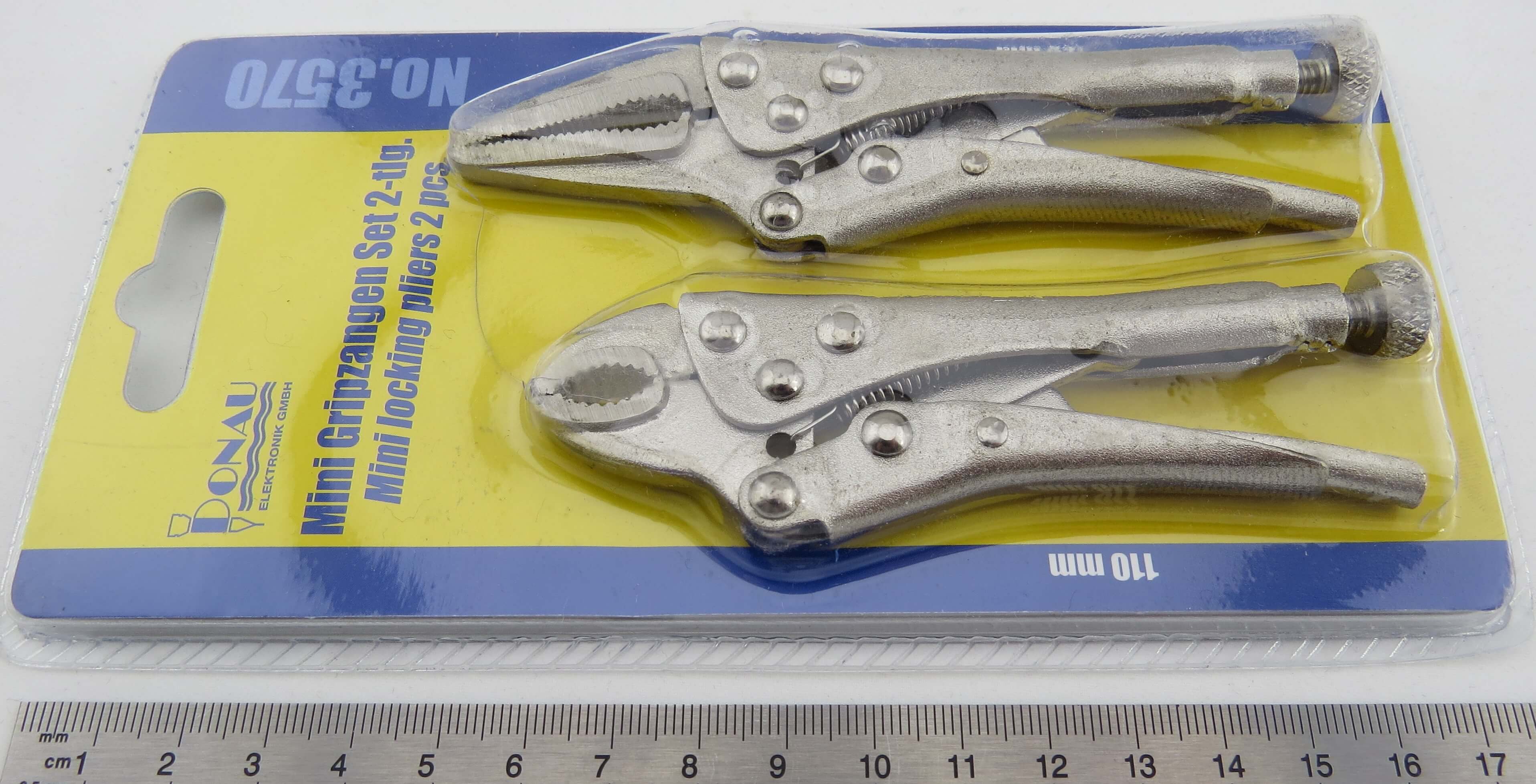 Grip pliers set 2-parts. Pliers 110mm long with short Schnab