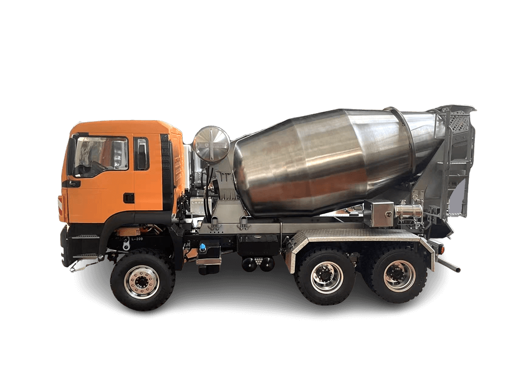 1:14 Betonmischer-Aufbau aus Edelstahl für 3-Achs LKW 1:14 Betonmischer-Aufbau aus Edelstahl für 3-Achs LKW