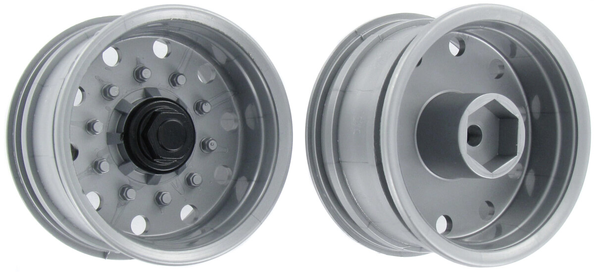 CARSON rear axle rims (2) plastic silver grey, for Tamiya | 10342