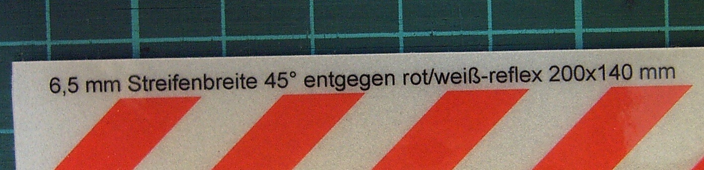 Dekorbogen Warnstreifen REFLEKTIEREND ca. 200x140mm         