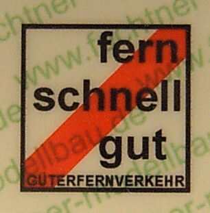 Fern-Schnell-Gut-Schild  16x16mm, 1:TAM  Selbstklebendes Fern-Schnell-Gut-Schild  16x16mm, 1:TAM  Selbstklebendes