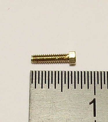 6-Kant-Modellschraube M1,4 x 6 Messing   SW 2,0mm Kopfhöhe  