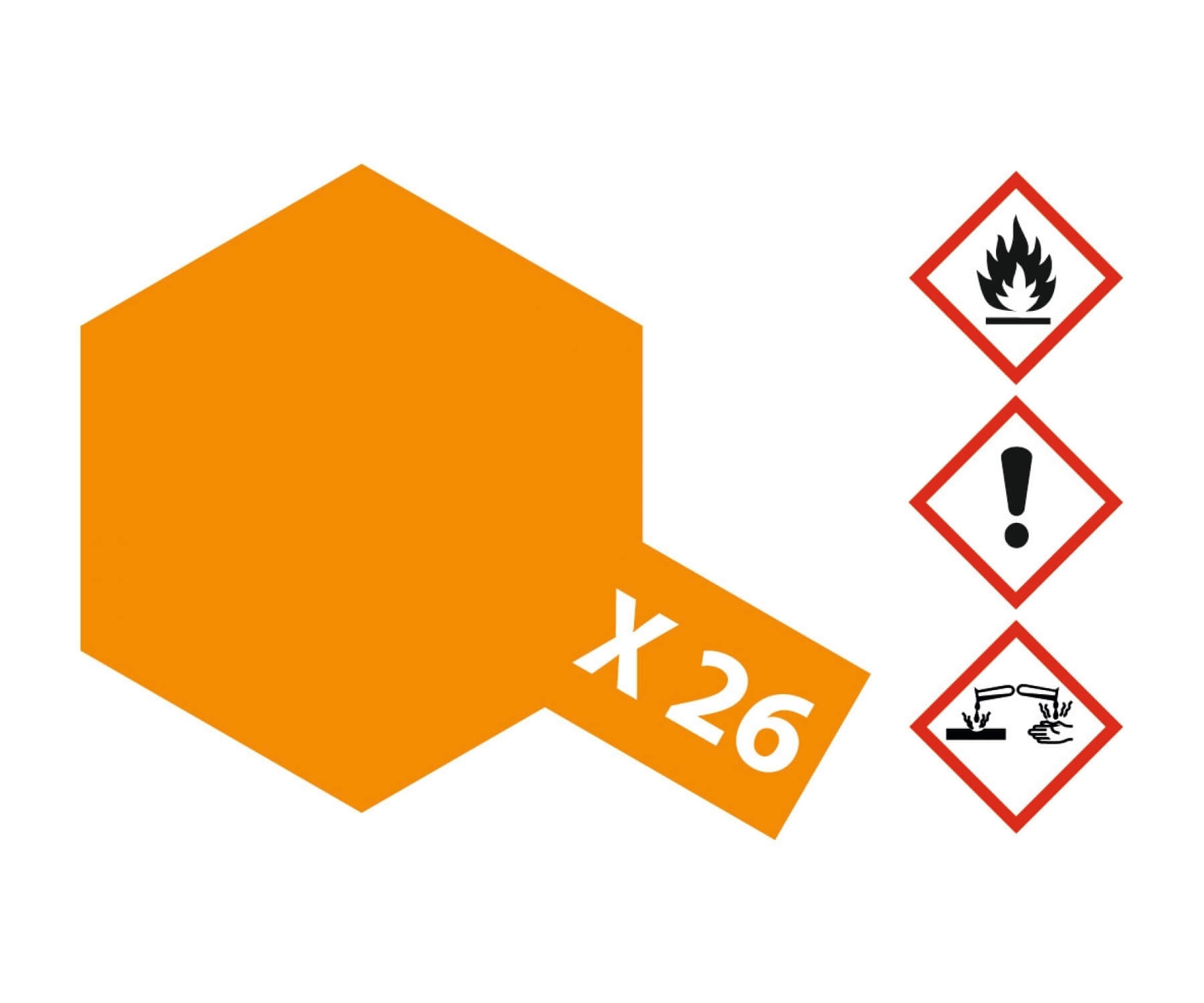 Acryl-Lack ca.23ml, klar orange glänzend X26 transparent,    Acryl-Lack ca.23ml, klar orange glänzend X26 transparent,