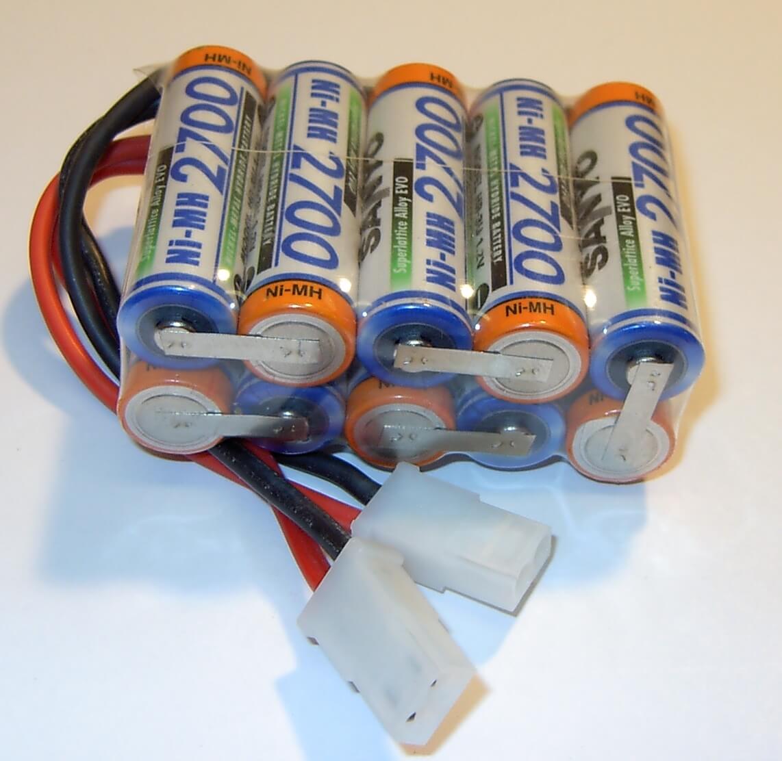 Akku-Pack mit 10x Sanyo HR-3U-Zellen,12V 10 Zellen, 2700mAh Akku-Pack mit 10x Sanyo HR-3U-Zellen,12V 10 Zellen, 2700mAh