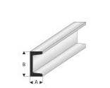 Kunststoff-Profil Kanal-U-Profil 2,5x5,0mm. 1m lang, 1 Kunststoff-Profil Kanal-U-Profil 2,5x5,0mm. 1m lang