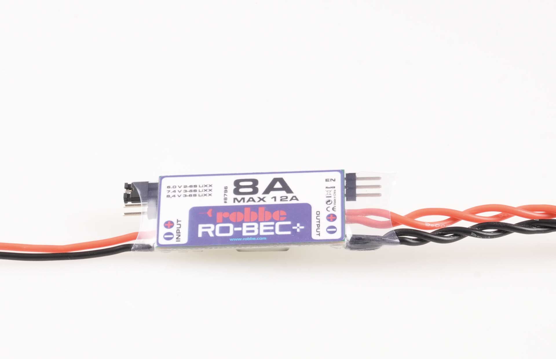 Power S-BEC, BEC-Modul max. 8A. Eingangsspannung 7-25,5V