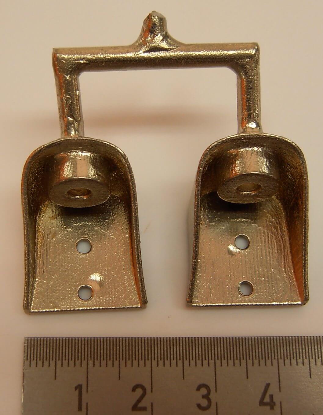 Federaufnahme 2 Stück am Giesast, hochfester Neusilberguss, Federaufnahme 2 Stück am Giesast, hochfester Neusilberguss,