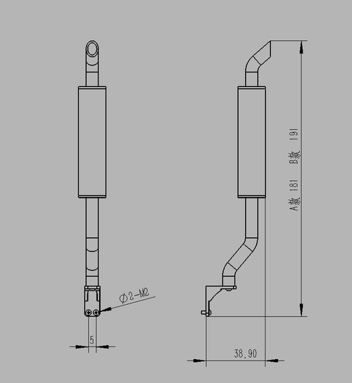 1:14/ 1:16 Auspuff S-Form aus Edelstahl