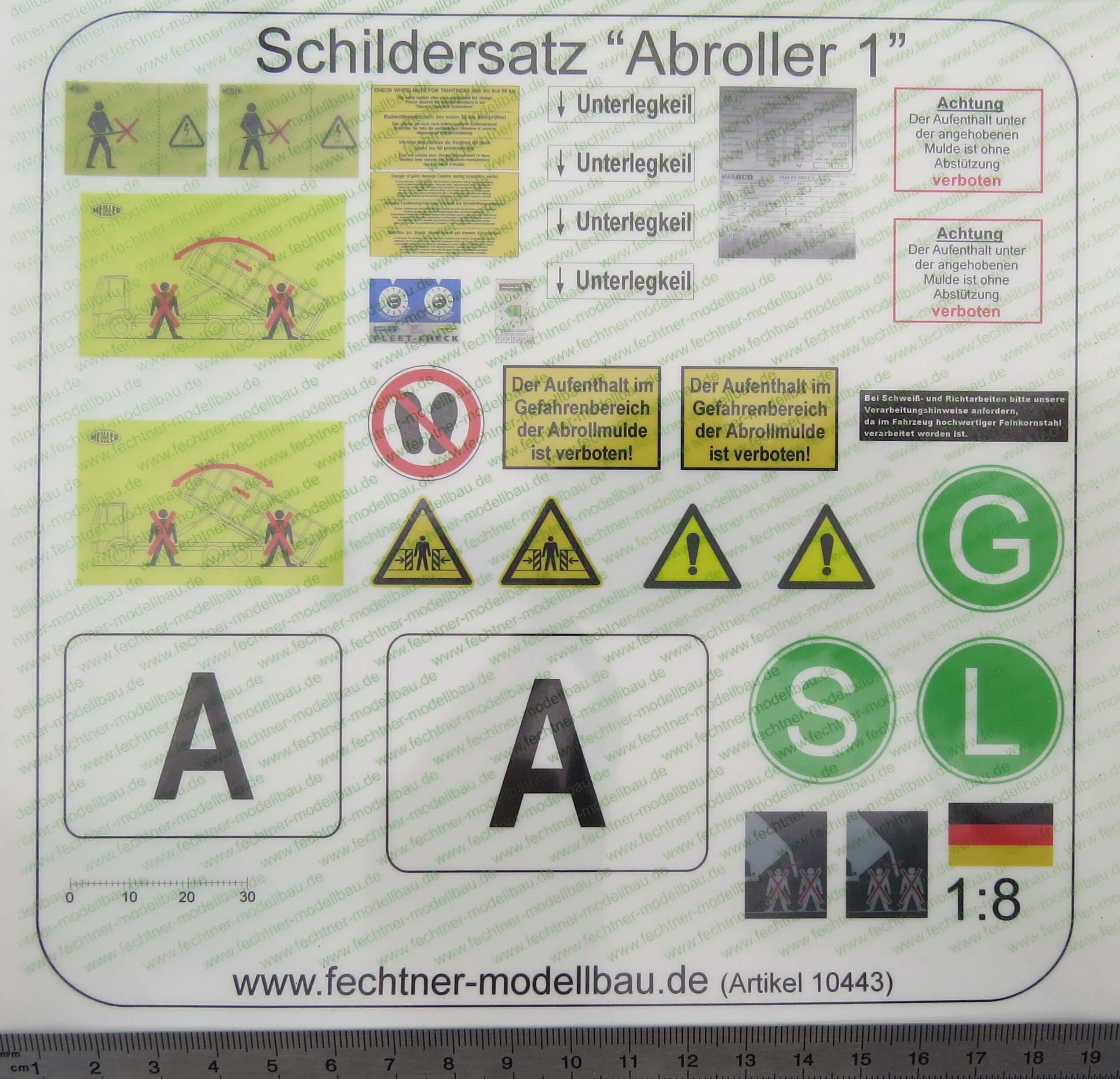 Decals, self-adhesive film "Abroller1" Pairing scale