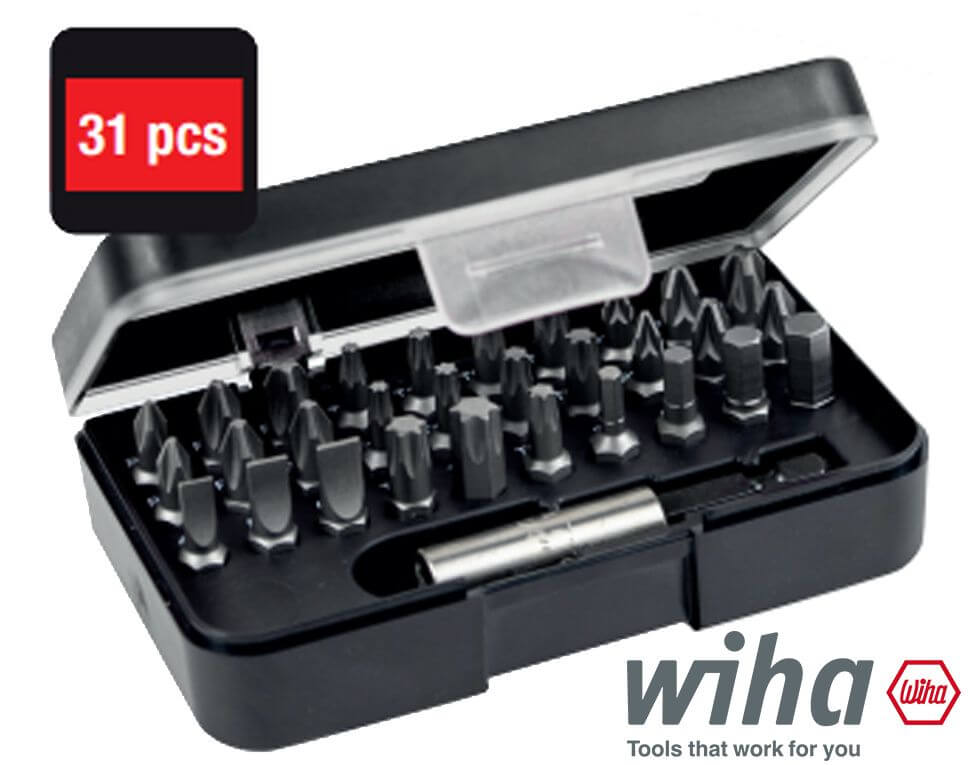 Bit-Set 1/4-Zoll, 31-teilig. Mit Universal-Bithalter, WIHA  