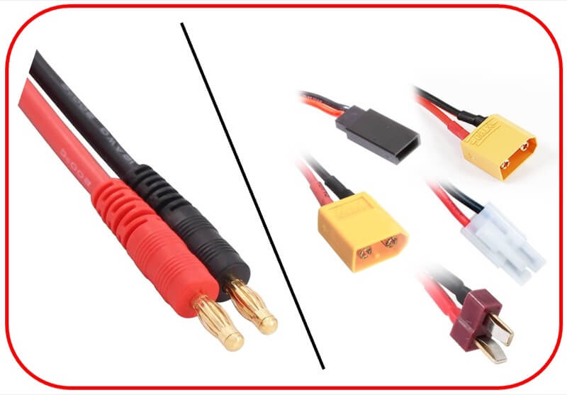 Multi-5-Ladekabel Bananen-Stecker 30cm, vergoldete 4mm-Ste  