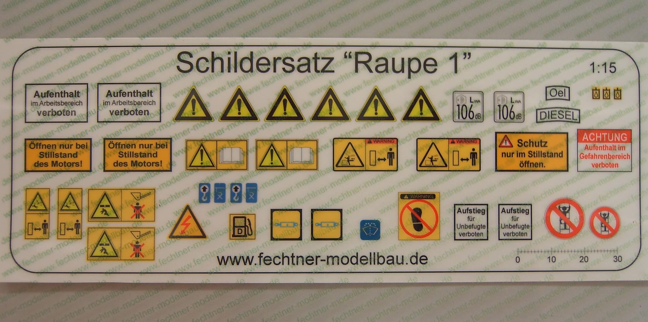 Decals, self-adhesive film "Raupe1" Pairing scale