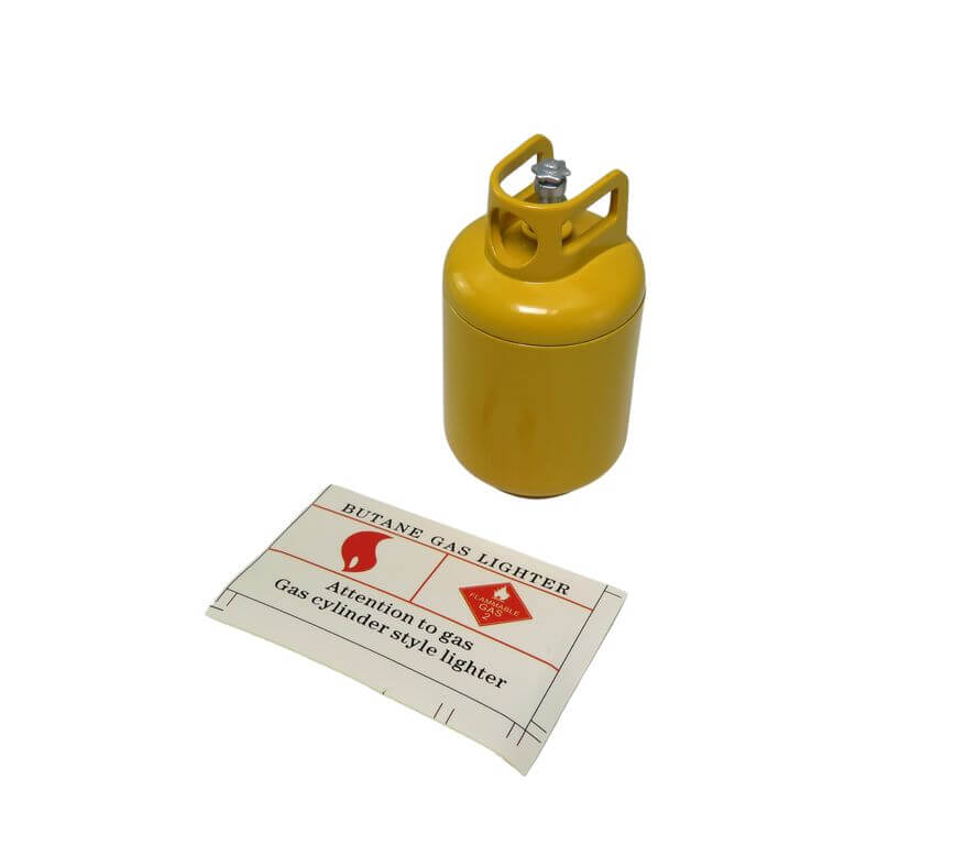 1:10 Propangasflasche gelb aus Metall