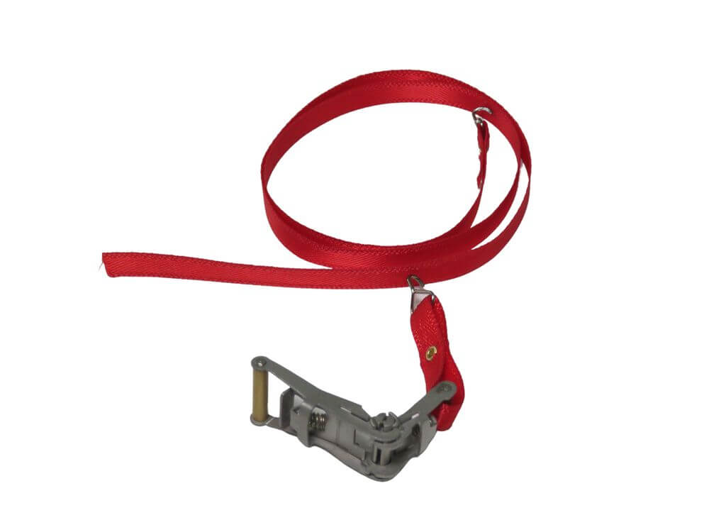 1:10 tensioning strap red with ratchet function made of stainless steel